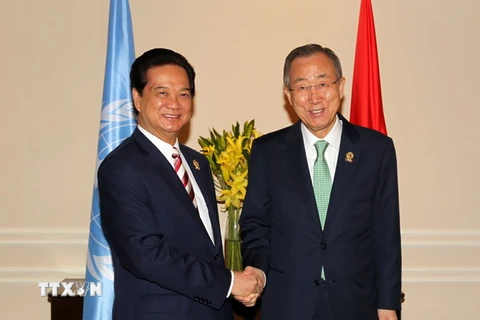 Thủ tướng Nguyễn Tấn Dũng gặp Tổng Thư ký Liên hợp quốc