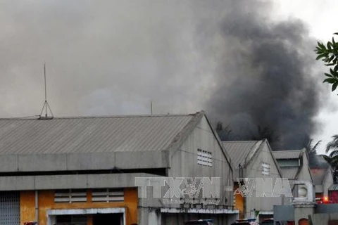 Cháy lớn tại Khu chế xuất Tân Thuận Thành phố Hồ Chí Minh