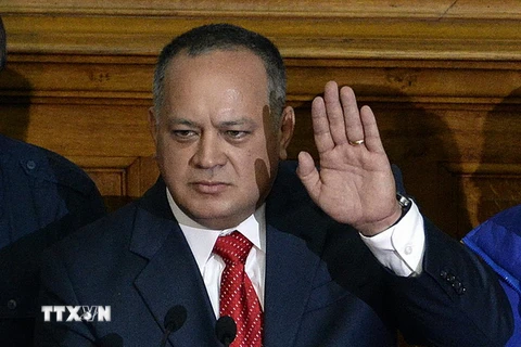 Ông Diosdado Cabello tuyên thệ nhậm chức Chủ tịch Quốc hội Venezuela năm 2014. (Nguồn: AFP/TTXVN)
