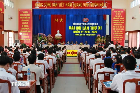  Toàn cảnh Đại hội Đảng bộ thị xã Thuận An, Bình Dương. (Ảnh: Dương Chí Tưởng/TTXVN)