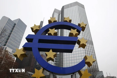 Logo của ECB tại trụ sở cũ của ngân hàng ở Frankfurt am Main, miền Tây Đức. (Nguồn: AFP/TTXVN)
