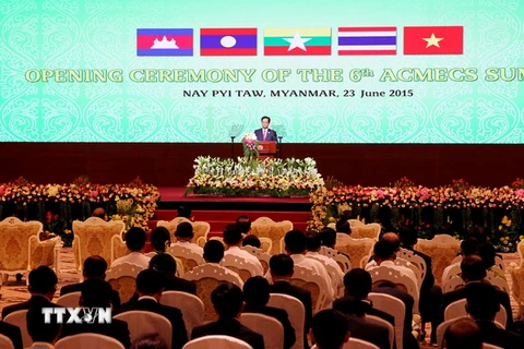 Thủ tướng Nguyễn Tấn Dũng phát biểu tại ACMECS 6. (Ảnh: Đức Tám/TTXVN)