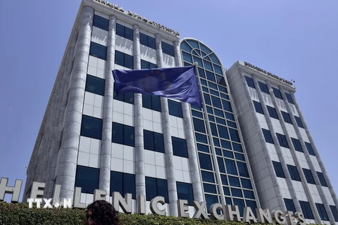 Trụ sở Ngân hàng Trung ương Hy Lạp tại Athens ngày 15/6. (Nguồn: AFP/TTXVN)