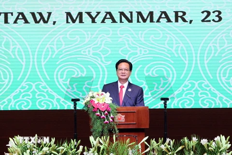 Thủ tướng Nguyễn Tấn Dũng phát biểu tại Hội nghị ACMECS 6. (Ảnh: Đức Tám/TTXVN)