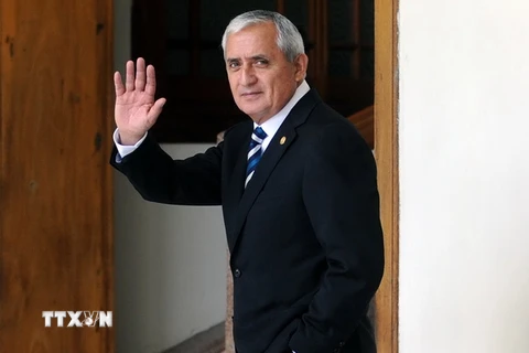 Tổng thống Guatemala Otto Perez tại cuộc họp báo ở Guatemala City ngày 28/5/2015. (Nguồn: AFP/TTXVN)
