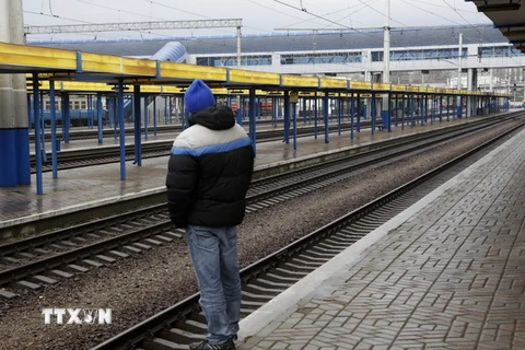Nhà ga tàu điện ở Simferopol, Crimea. (Nguồn: AFP/TTXVN)