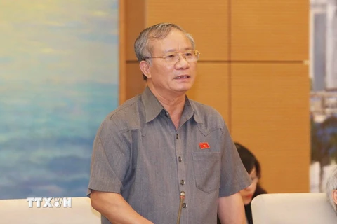 Chủ nhiệm Ủy ban Quốc phòng An ninh của Quốc hội Nguyễn Kim Khoa phát biểu ý kiến. (Ảnh: Phương Hoa/TTXVN)
