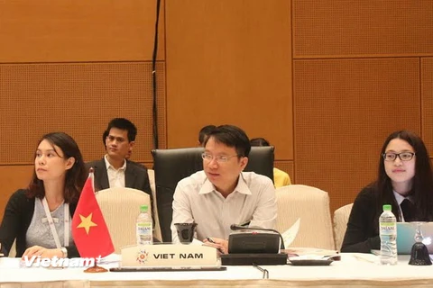 Đoàn Việt Nam tham dự phiên họp. (Ảnh: Chi Giáp/Vietnam+)