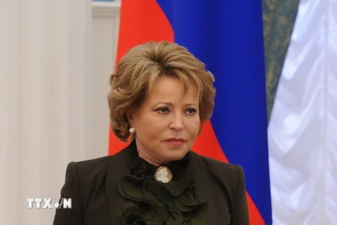 Chủ tịch Hội đồng Liên bang (Thượng viện) Nga Valentina Matvienko. (Nguồn: AFP/TTXVN)