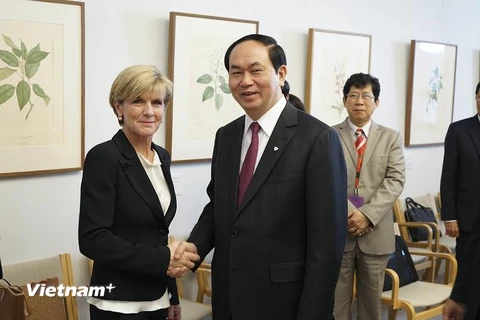 Bộ trưởng Trần Đại Quang và bà Julie Bishop, Bộ trưởng Ngoại giao Australia. (Ảnh: Trí Trung/Vietnam+)