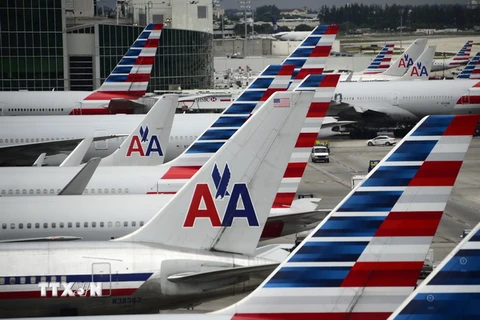 Máy bay của hãng American Airlines tại sân bay quốc tế Miami, bang Florida ngày 8/6. (Nguồn: AFP/TTXVN)