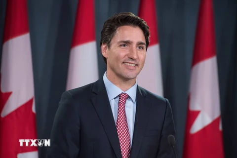 Thủ tướng Canada mới đắc cử Justin Trudeau tại cuộc họp báo ở Ottawa ngày 20/10. (Nguồn: AFP/TTXVN)
