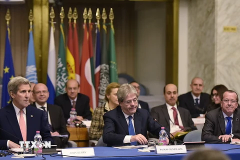 Hội nghị quốc tế ở Rome (Italy) nhằm hối thúc các phe phái chính trị đối địch của Libya nhanh chóng tiến tới ký kết một thỏa thuận hòa bình. (Nguồn: AFP/TTXVN)