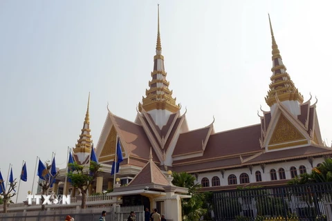 Quang cảnh tòa nhà Quốc hội Campuchia ở thủ đô Phnom Penh ngày 19/3. (Nguồn: AFP/TTXVN)