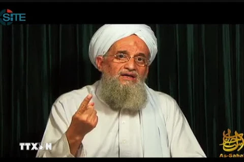 Thủ lĩnh al-Qaeda Ayman al-Zawahiri phát biểu tại một địa điểm bí mật ngày 26/10/2012. (Nguồn: AFP/TTXVN)