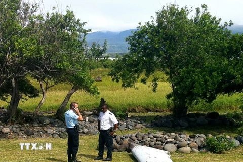Mảnh vỡ nghi của máy bay MH370 được tìm thấy trên đảo Reunion, Pháp ngày 29/7/2015. (Nguồn: AFP/TTXVN)