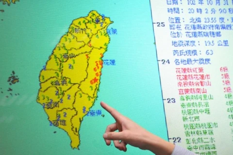 Đông Bắc Đài Loan rung chuyển vì động đất mạnh 6,2 độ Richter