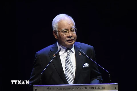 Thủ tướng Najib Razak phát biểu khai mạc Hội nghị Cấp cao ASEAN lần thứ 27 tại thủ đô Kuala Lumpur ngày 21/11/2015. (Nguồn: AFP/TTXVN)