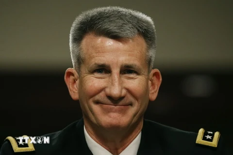 Ông John Nicholson trong một phiên điều trần của Ủy ban Quân lực Thượng viện Mỹ ở thủ đô Washington ngày 28/1. (Nguồn: AFP/TTXVN)