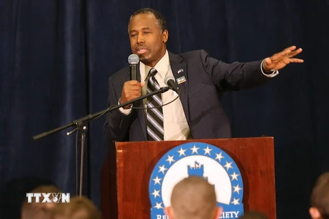 Ứng cử viên Ben Carson phát biểu trong chiến dịch vận động tranh cử ở Baltimore, bang Maryland ngày 1/3. (Nguồn: AFP/TTXVN)