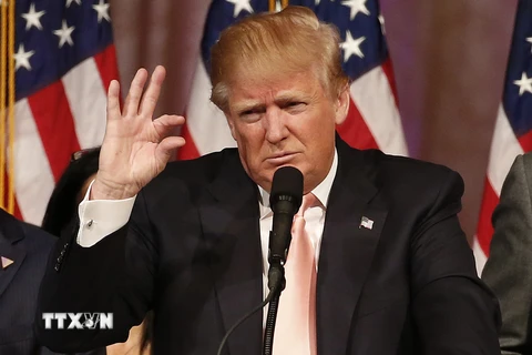 Ứng viên đảng Cộng hòa Donald Trump phát biểu trong cuộc họp báo ở West Palm Beach, Florida, Mỹ ngày 15/3. (Nguồn: AFP/TTXVN)
