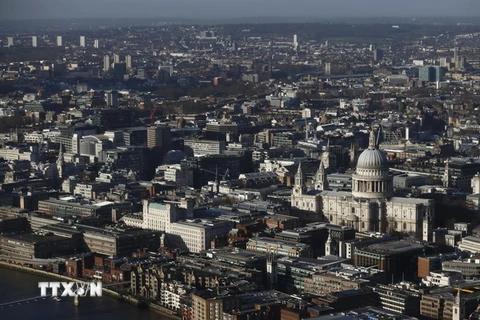 Toàn cảnh London nhìn từ tầng 68 của tòa tháp Shard. (Nguồn: AFP/TTXVN)
