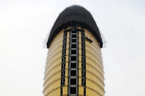 Tòa nhà từng bị chế giễu vì mang hình dáng nhạy cảm. (Nguồn: shanghaiist.com)