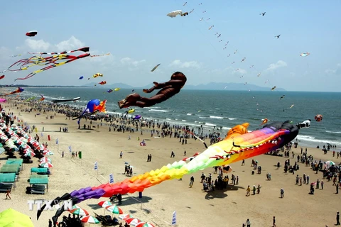 Festival Diều quốc tế trên bãi biển Vũng Tàu. (Ảnh: Tứ Hải/TTXVN)