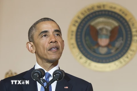 Tổng thống Mỹ Barack Obama phát biểu tại Nhà Trắng ở thủ đô Washington ngày 13/5. (Nguồn: AFP/TTXVN)