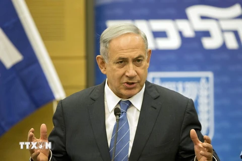 Thủ tướng Israel Benjamin Netanyahu tại một cuộc họp Jerusalem ngày 23/5. (Nguồn: AFP/TTXVN)