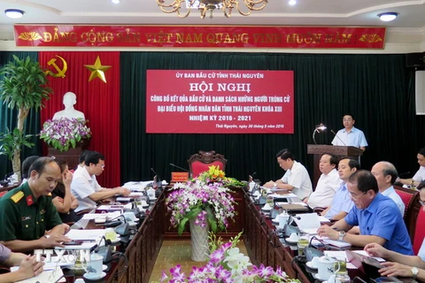 Quang cảnh Hội nghị công bố danh sách 75 đại biểu HĐND tỉnh Thái Nguyên khóa XIII. (Ảnh: Thu Hằng/TTXVN)