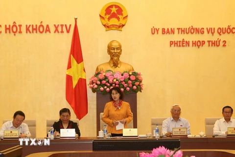Chủ tịch Quốc hội Nguyễn Thị Kim Ngân phát biểu bế mạc phiên họp. (Ảnh: Phương Hoa/TTXVN)
