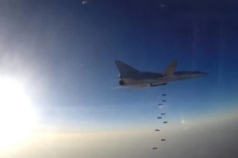 Máy bay Nga không kích các mục tiêu IS. (Nguồn: Reuters)