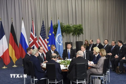 Tổng thống Mỹ họp với nhóm P5+1 về việc thực thi thỏa thuận hạt nhân Iran. (Nguồn: THX/TTXVN)