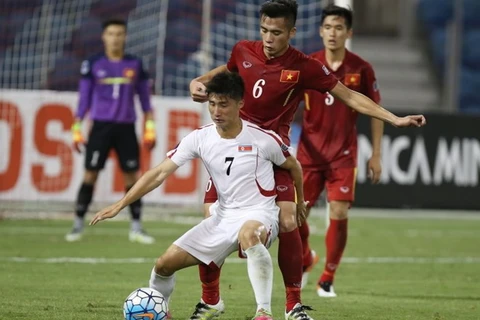 U19 Triều Tiên (áo trắng) bại trận trước U19 Việt Nam ở trận ra quân. (Nguồn: AFC)