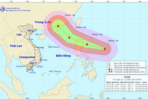 Đường đi của cơn bão. (Nguồn: nchmf.gov.vn)