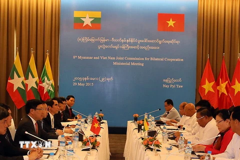 Quang cảnh Kỳ họp thứ 8 Ủy ban hỗn hợp Việt Nam-Myanmar. (Nguồn: TTXVN)