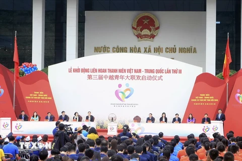 Lễ khởi động Liên hoan thanh niên Việt Nam - Trung Quốc lần thứ III. (Ảnh: Phạm Kiên/TTXVN)