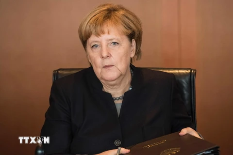 Thủ tướng Đức Angela Merkel trong cuộc họp nội các ở thủ đô Berlin ngày 2/11. (Nguồn: AFP/TTXVN)