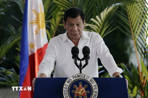 Tổng thống Philippines Rodrigo Duterte tại một sự kiện ở Manila ngày 9/11. (Nguồn: AP/TTXVN)
