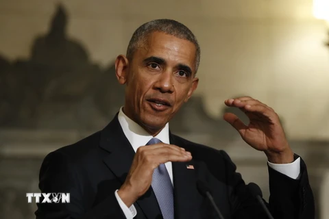 Tổng thống Mỹ Barack Obama tại cuộc họp báo ở Athens, Hy Lạp ngày 15/11. (Nguồn: AP/TTXVN)