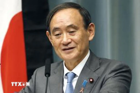 Chánh Văn phòng nội các Nhật Bản Yoshihide Suga tại cuộc họp báo ở Tokyo ngày 4/11. (Nguồn: Kyodo/TTXVN)