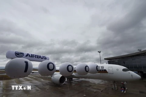 Máy bay của Tập đoàn Airbus tại Colomiers, Pháp ngày 14/10. (Nguồn: AFP/TTXVN)