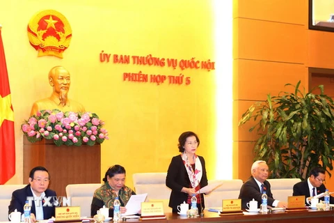 Chủ tịch Quốc hội Nguyễn Thị Kim Ngân phát biểu khai mạc. (Ảnh: Trọng Đức/TTXVN)