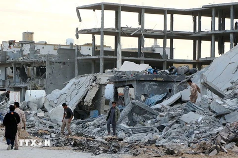 Lực lượng trung thành với Chính phủ Hòa hợp dân tộc Libya (GNA) kiểm soát thành phố Sirte ngày 8/12. (Nguồn: AFP/TTXVN)