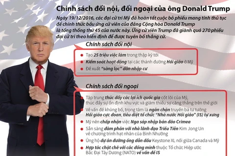 [Infographics] Chính sách đối nội, đối ngoại của ông Donald Trump