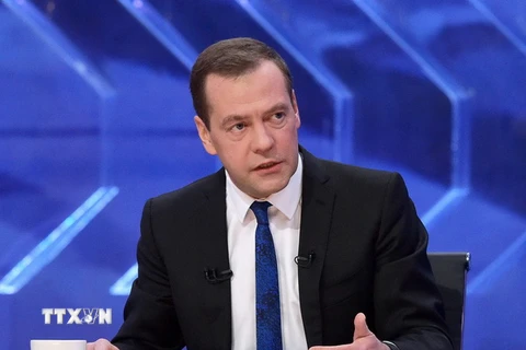 Thủ tướng Nga Dmitry Medvedev. (Nguồn: EPA/TTXVN)