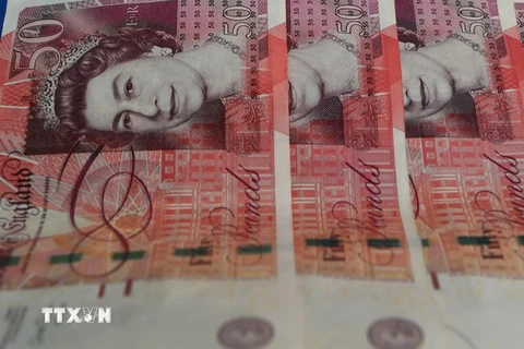 Đồng bảng Anh tại một điểm đổi tiền ở Kuala Lumpur, Malaysia ngày 16/1. (Nguồn: AFP/TTXVN)