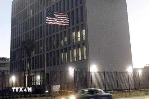 Đại sứ quán Mỹ tại thủ đô La Habana, Cuba, ngày 12/1. (Nguồn: EPA/TTXVN)