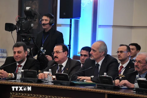Phái đoàn chính phủ Syria tại buổi hòa đàm ở Astana ngày 23/1. (Nguồn: THX/TTXVN)